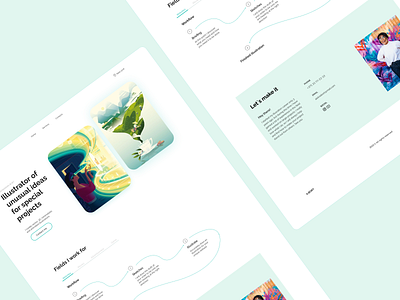 Concept design portfolio website for illustrator