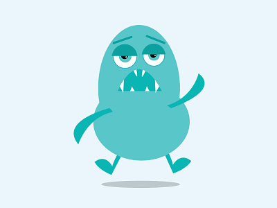 Hey Dribbble 2d character face firstpost flat illustration monster ron simple story