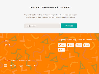 Pattern Footer footer payment signup subscribe web webdev website