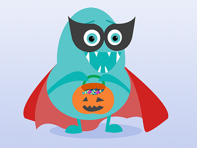 Monster Mash Halloween blue costume halloween illustration mash mask monster super hero teal trick or treat