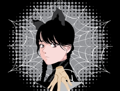 Anime Wednesday Addams transparent background PNG clipart  HiClipart