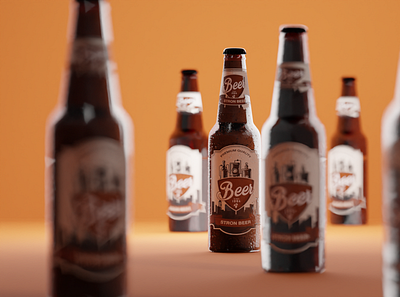 Beer Bottle 3D design and Label Design 3d 3d m branding design graphic design illustration logo ui ux vector