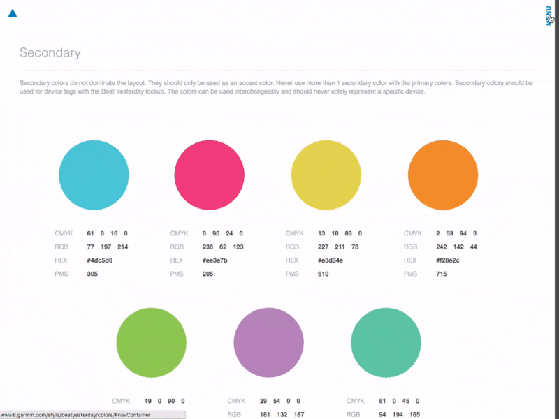 Style Guide - Color Reference branding colors interface design style guide ui
