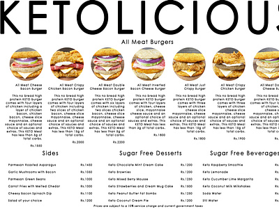 Menu Design for Ketolicious branding design food graphic design illustration logo shoot
