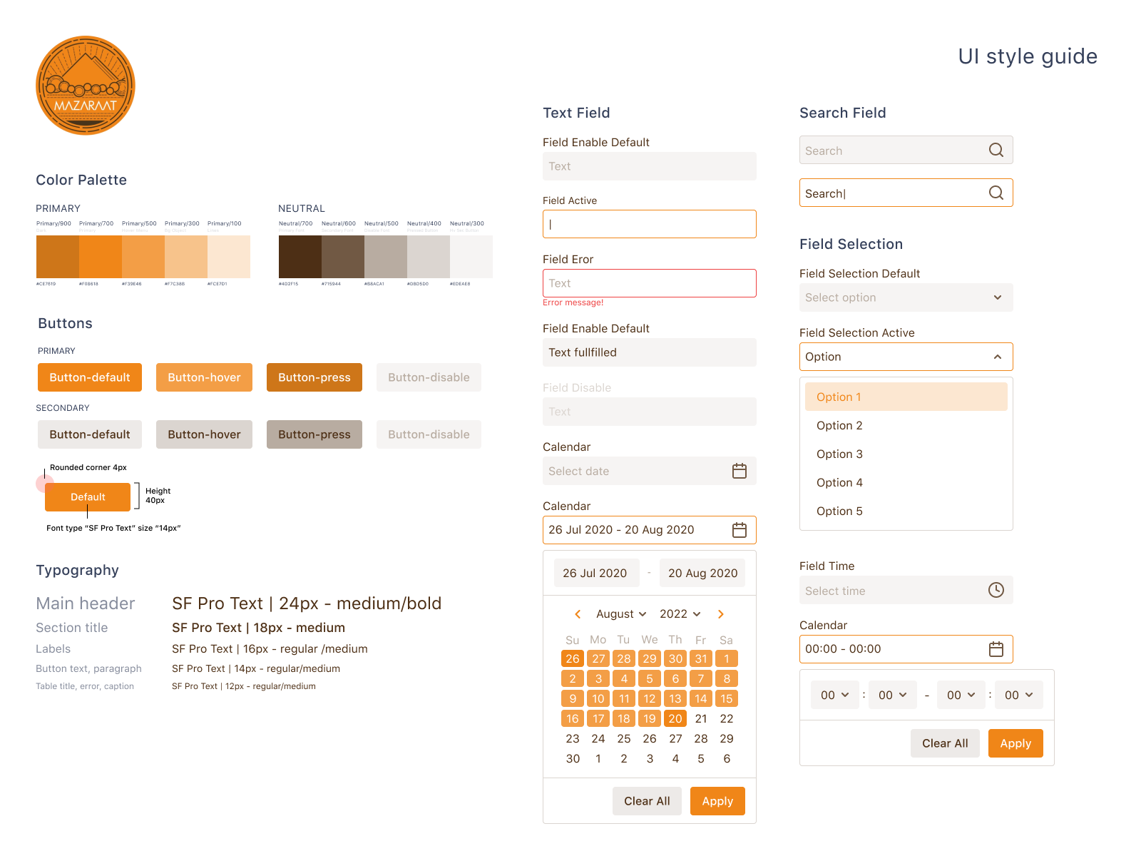 UI Style guide for dashboard by Mizan ash shidqi safri on Dribbble