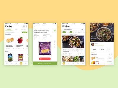 Cooklist design list filter food ui ux