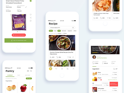 Cooklist design list filter food ui ux