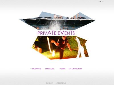 Homepage PE events agency homepage luxury webdesign