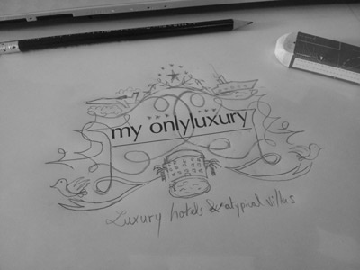 Sketch for My onlyluxury handmade hotels illustration luxury pencil sketch travel travel agency