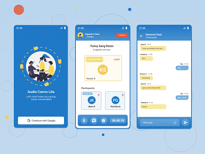 Audio Chat Room App(Audio Convo Lite) app audiochat graphic design ui