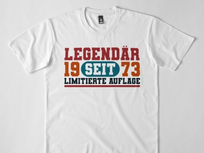 Legendary since 1973 Vintage T-shirt Design For A German Store branding design graphic design illustration print on demand print on demand t shirt design tshirt design