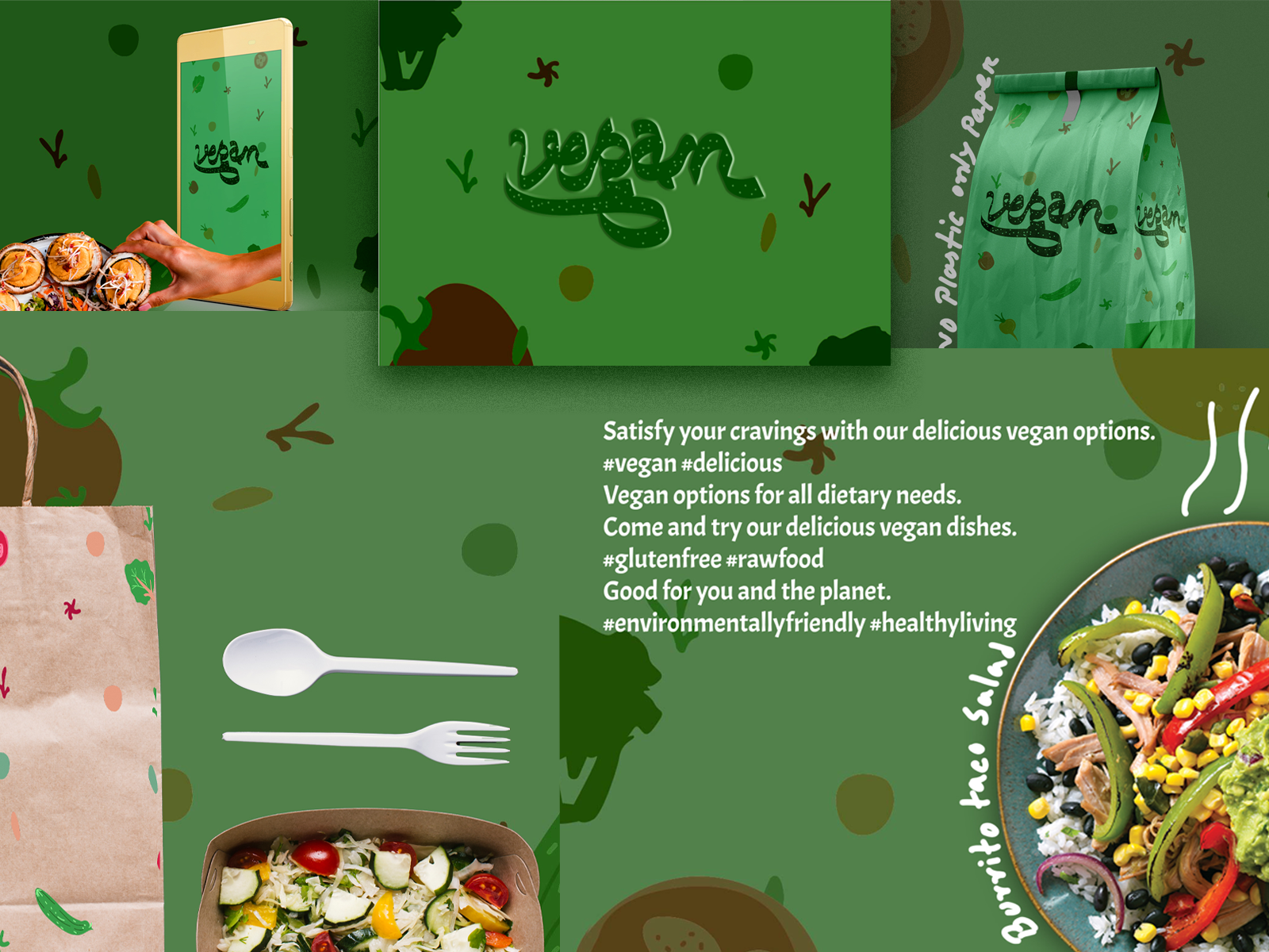 vegan restaurant logo & packaging. by Ayesha Siddika on Dribbble