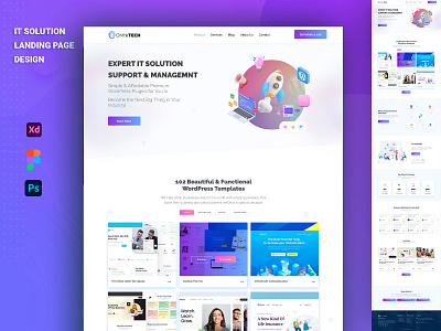 IT Solution Landing Page Design digital agency figma landing page landing page design template ui web template