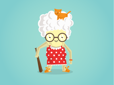 Granny Babushka character design game illustration vector
