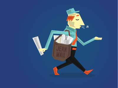 Sneaky Postman character design game illustration mail vector