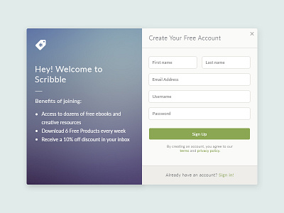 Web Sign Up - Step 2