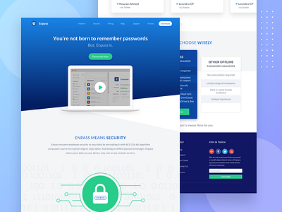 Password Manager Web Design - Home Page home page design illustration interaction design landing page password manager redesign ui ui design web design