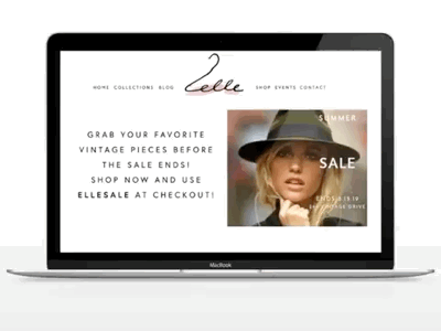 Elle’s Boutique E-Commerce Website web design