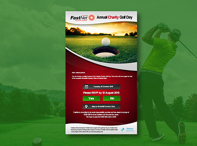 FastNet Annual Charity Golf Day app branding design illustration typography ui ux web