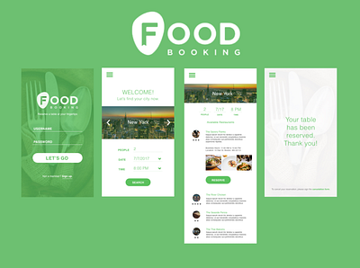Food Booking app branding design illustration logo typography ui ux vector web