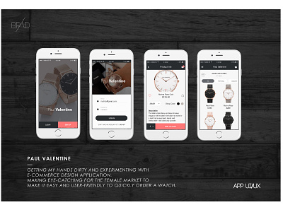 Paul Valentine app branding design ui ux web