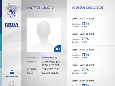 CRM app mockup app bbva crm ipad