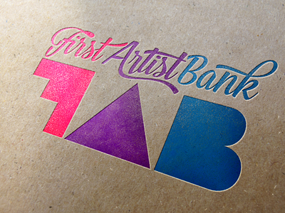 FAB First Artist Bank bank calligraphy contest logo mockup type typography