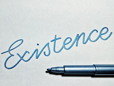 Existence calligraphy existence handlettering lettering monoline typography