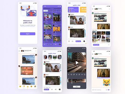 Public chat - mobile app app app design chat clean figma ios app mobile social app ui ux visual design