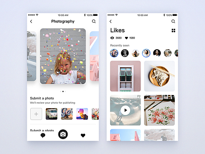 Photography pictures app UI design by Michellllll on Dribbble