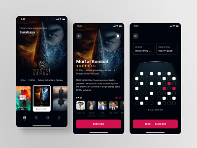 ABCinema, Cinema Ticket Booking Mobile App UI 🎞 booking cinema mobile ui movie ticket ui user interface