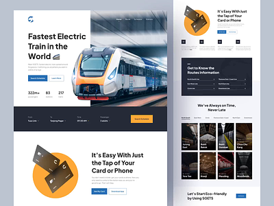 SG-ETS, an Electric Train Service Landing Page (Animated) app card electric train electric train service landing page locomotive singapore train ui user experience user interface ux web design