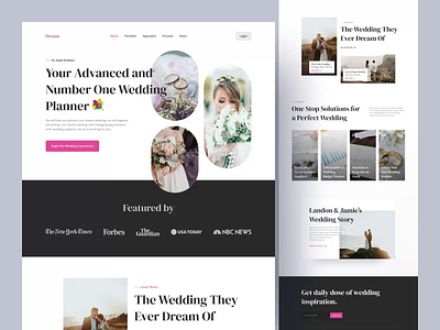 Dreams, Wedding Planner and Organizer Landing Page 💐 (animated) engagement event landing page ui user experience user interface ux web design webpage website wedding wedding event wedding organizer wedding planner