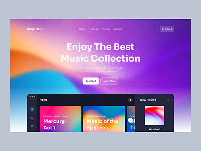 SingItOut, a Music Player Landing Page 🎶 by Vicky Pradana for 10am ...