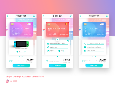 Credit Card Checkout #DailyUI002 checkout creditcard dailyui gradient sign up