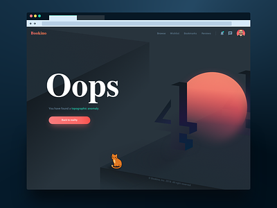 Bookino 404 Page 404 dailyui illustration interface webpage