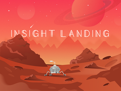 Mars Insight Landing 🛰 astronomy cosmology cosmos illustration insight landing mars mars exploration mars insight mars rover space surface universe
