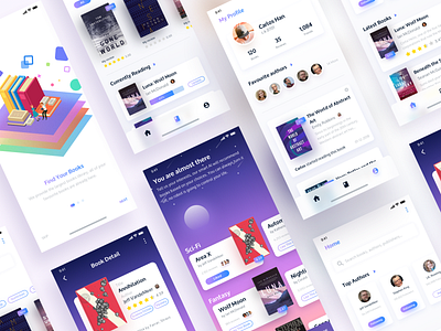 #Redesign - Goodreads App UI app app design app interface book app dailyui goodreads app illustration interface interface design ios app iphone x app purple ui