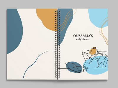 Oussama's daily planner Cover design daily planner design first design graphic design illustration lineart notebook