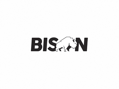 Bison alternate bison buffalo logo wordmark