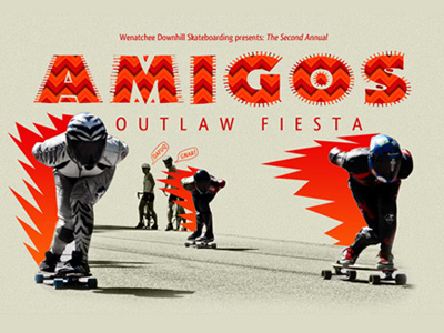 Amigos Outlaw Fiesta central america event flier flyer mexico skateboarding south