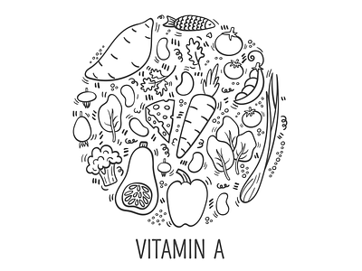 vitamin A doodle app bean cheese doodle fish fun logo pepper rose hip spinach summer tomato vitamin