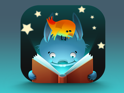 Magic Book Icon application bird book friend icon night rabbit