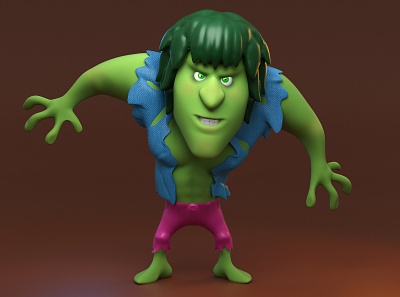 Hulk Lou Ferrigno 3d cartoon character hulk zbrush