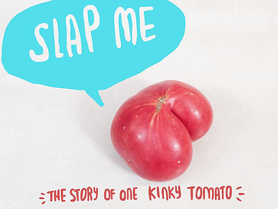 The short story of one tomato doodle illustration mixed media text tomato