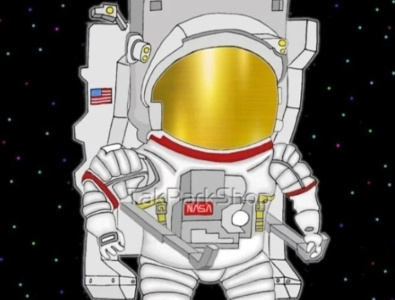 Astronaut! art artist astronaut cartoon cosmos deepspace digitalart digitalartist nasa outerspace space spaceman spacesuit spacewalk stars takpark takparkshop