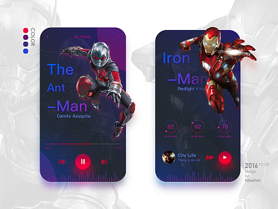 The concept of music player Ui