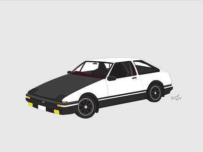 Toyota AE86 - Initial D adobe illustrator animation art artworks drawing graphic design illustration