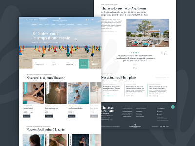 Thalasso Deauville Homepage design ecommerce footer header products relax search spa testimony ui ux web design wellbeing
