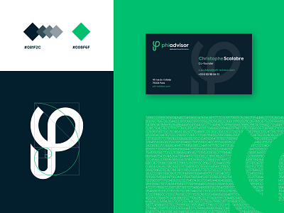 Phiadvisor - Brand Identity brand design business card design green inspiration logo logotype phi